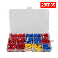 280PCS Cold-Pressed Insulated Steel Copper-Plated Wire Connector Terminal Kit in Box