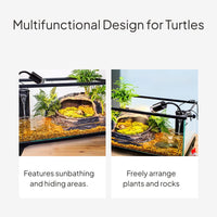Glass Turtle Habitat with Drain & Basking Area