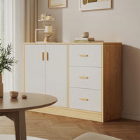 Storage Cabinet Freestanding Storage Cabinet with Doors and Shelves Modern Sideboard for Living Room, Kitchen, Drink Area