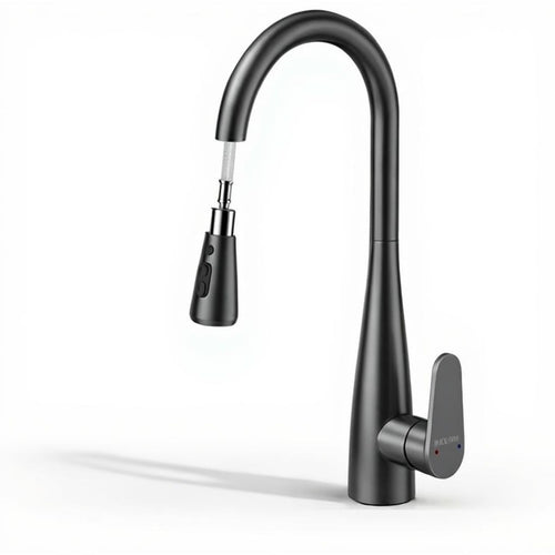 Brass pull-down faucet with sprayer