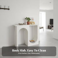 Creative Arch Design Arched Base Display Shelf Narrow Profile Console Table with Circle Base Easy to Clean Entryway Stand Solid Construction for Apartment Dwellers, Homeowners, Hallway, Living Room, Behind Sofa, Bedroom