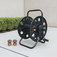 Hose Reel Cart Hand-Crank Hose Reel with Wheels Heavy-Duty for Garage