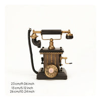 Vintage Rotary Telephone Ornament Weathered Antique Telephone Model Artistic
