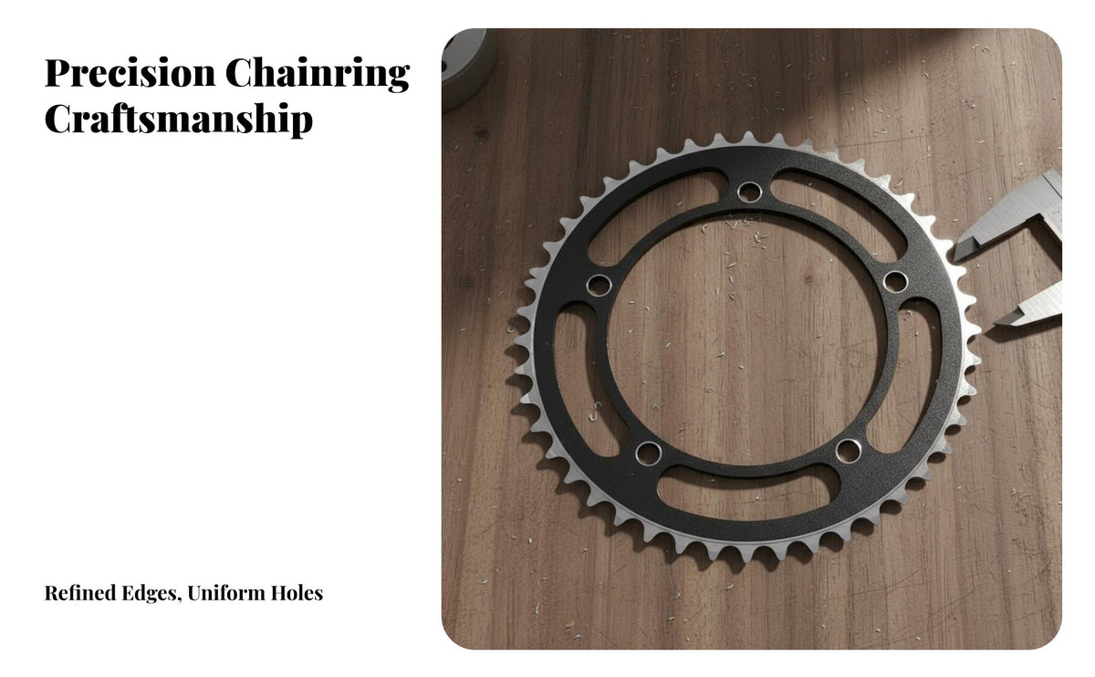 46T Single Chainring CNC Machined Aluminum Alloy Chainring Lightweight Single Speed Crankset for Biking Enthusiasts, Trail Riding, City Commuting
