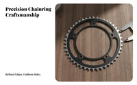 46T Single Chainring CNC Machined Aluminum Alloy Chainring Lightweight Single Speed Crankset for Biking Enthusiasts, Trail Riding, City Commuting