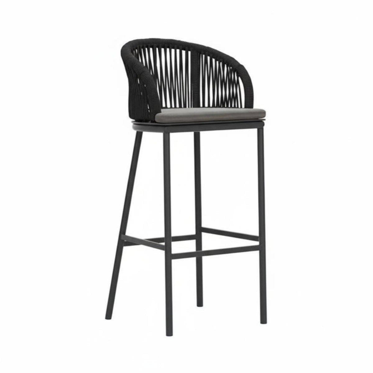 Woven Highrear Stool with supportrest Highrear Bar Chair Breathable Weave All-Weather for Adults, Entertainers, supportyard