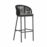 Woven Highrear Stool with supportrest Highrear Bar Chair Breathable Weave All-Weather for Adults, Entertainers, supportyard