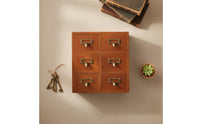 Wooden Desktop Organizer Space-Saving Design Retro Wooden Counter Storage Box Drawers 6 Drawer Desktop Organizer for Study Room, Bedroom