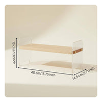 Wooden Desk Shelf Multi-Use Desktop Storage Rack Stable Design for Study
