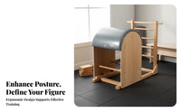 Solid Wood Construction Pilates Ladder Barrel Core Strengthening Wooden Ladder Barrel Sturdy and Long-Lasting Home Pilates Machine Ergonomic Design for Stretching Practitioners, Women, Adults, Stretching, Gym