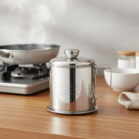 Stainless Steel Oil Filter Pot Easy to Clean Grease Storage Can for Home Kitchen