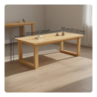 Solid Wood Dining Table Rectangle Kitchen Table Rustic Farmhouse Table Large Study Table Suitable for Family Meals Home Workspace Living Room