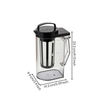 Leak-Proof Cold Brew Pitcher with Filter Slender Cold Brew Pitcher Reusable Iced Tea Maker with Infuser Food-Grade-Clear for Kitchen Counter