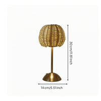 Rattan Table Lamp Bronze-Gold Finish Home Lighting