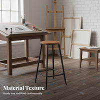 High Stool with Backrest Sturdy Frame High Stool with Low Backrest Easy Assembly