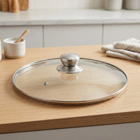 Pan Lid for Frying Pan Replacement, Tempered Glass Saucepan Lid with Stainless Steel Handle, Universal Fit Pot Lid and Wok Lid