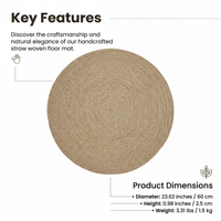 Oval Handwoven Jute Mat, Braided Jute Round Rug, Jute Floor Mat for Entryway, Bohemian Decor Enthusi - Image 7