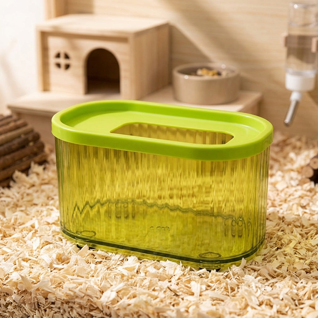 Hamster Bath Container with Ladder and Hamster Sand Bath, Clear Hamster Hide, Removable for Easy Cleaning, 122x85x85 Size