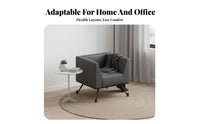 Minimalist Settee with Metal Legs Thickened Upholstery Reception Sofa Modern Design Long-Lasting Construction for Clients