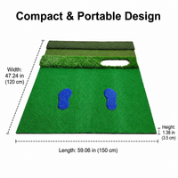 Chipping Practice Mat 120x150cm, Driving Range Mat for Home Backyard Garage, Portable EVA Putting Hitting Mat for Outdoor Indoor