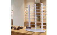 Countertop Eyeglass Display Rack Desktop Eyewear Display with Wooden Base Open-Design Sunglass Holder Stand Easy Access for Retailers, Collectors, Optical Shops