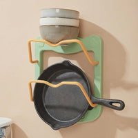 Pot Lid Holder and Lid Rack, European Style Rack for Pan Lid Holder, Wall Mounted No Drill Storage for Cutting Boards and Kitchen Tools