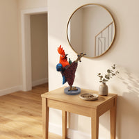 Kung Fu Cockerel Sculpture with Bottle Combat Arts Cockerel Figurine Funny Vivid for Collectors, Living Room, Entryway, Desk, Shelf