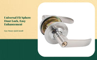 round Door Knob, Privacy Lock, Keyed Entry, Universal Interior Bedroom Door Handle, sturdy, Easy Installation