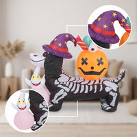 Skeleton Dog with Pumpkin Head Outdoor Inflatable Skeleton Dog Seasonal Outdoor Decoration
