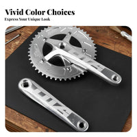 Single Speed Crankset Lightweight Fixed Gear Crankset CNC Machined Aluminum Alloy Chainring Set for Cyclists, Downtown Commuting, Road Biking