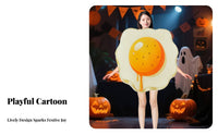 Fried eggs Costume Sponge Material Fried eggs Outfit Breakfast Food Costume for , Adults, Halloween, Stage Performance, Masquerade