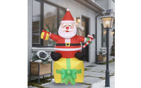 Santa Decoration with Candy Cane Lighted Inflatable Santa with Candy Cane Christmas Inflatable Built-Information Families, Yard,