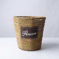 Indoor Plants Seagrass Woven Basket with Liner, Vintage Style Indoor Plant Pot for Home Decor, Hand Woven Storage Basket, 1 Pack Plant Basket
