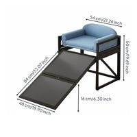 Bedside Pet Companion Chair Sturdy Metal Frame Raised Pet Sofa with Ramp