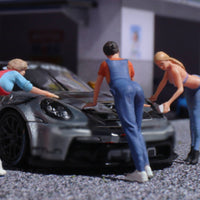 Car Wash Figurine Set Realistic Resin Model Figures Display Scene for Collectible Shelf