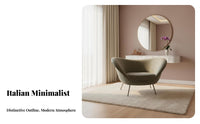 Sculptural S-Chair Italian Design Upholstered Armchair Light Luxury Minimalist Aesthetic for Readers, Bedroom, Apartment, Office