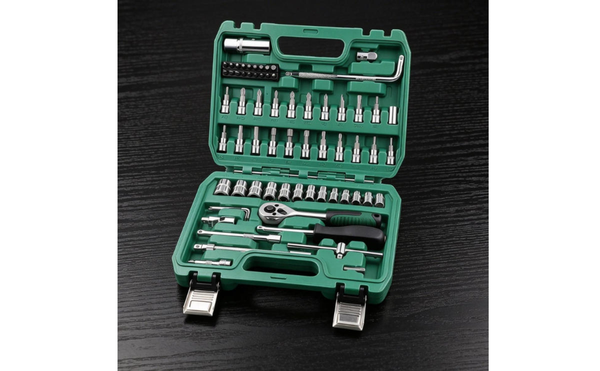 68 Pieces Socket Wrench Set Portable Mechanics Tool Kit in Order Tool Kit with Sockets for Vehicle Owners, Garage, Roadside Emergency