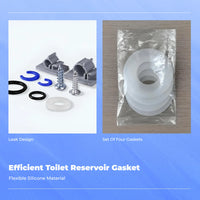 4 Pieces Toilet Flush Valve Seal Leak Proof Tank Fitting Easy to Install Replacement Set for Plumbers, Bathroom, Public Facility