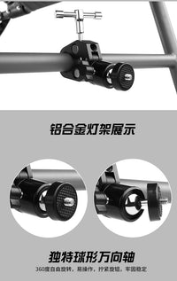 弘日钓椅配件通用型钓椅炮台多功能万向炮台支架铝合金双炮台架座