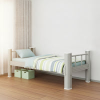 Bed Frame with Bed Board Strong Support Metal Bedstead Heavy Duty Furniture for Students, Kids, Small Bedrooms, Dorm Rooms, Student Accommodations