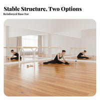 Double Dance Bar Sturdy Design Double Ballet Bar Stable Construction Floor Mounted Dance Barre for Dancers, Professionals, School, Gym, Home