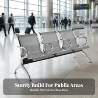 3 Seater Waiting Bench Easy to Clean Airport Reception Seating Stable Hospital Waiting Room Bench for Patients, Facility Managers, Bank, Office, Salon