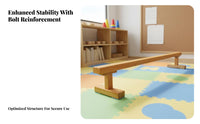 & Formaldehyde-Safe Wooden Balance Beam Long-Lasting Thickened Design Kids Balance Beam Natural Timber Wood Single Board Bridge Polished Polished Surface for Children, Preschoolers, Toddlers, Kindergarten, Playroom