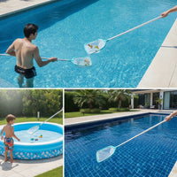 Pool Skimmer Net with Aluminum Handle Sturdy for Backyard Pools