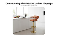 Adjustable rotating Bar Stool Modern Design Counter Chair Stable Wide Base for Pub