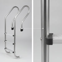 Anti-Slip 3-Step Pool Ladder Long-Lasting Stainless Steel Pool Ladder Polished Cylindrical