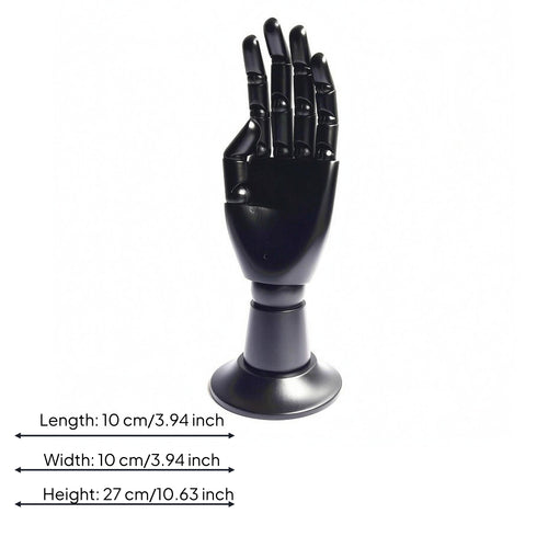 Articulated Hand Stand Black Posable Hand Model Adjustable