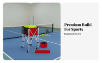 Foldable Tennis Ball Cart Lightweight Tennis Ball Container with Wheels Multipurpose Use Foldable Pickleball Cart for Coaches, Parents