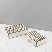 Dot Storage Box Rectangular Storage Box with Lid Compact Lidded Container for Home Decor