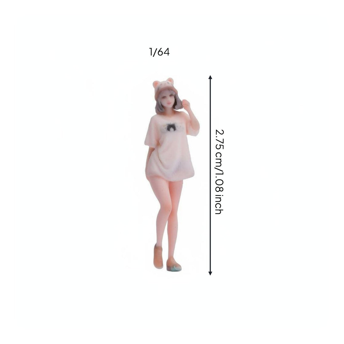 1/64 Scale Female Figure Highly Detailed 3D Printed Miniature Woman